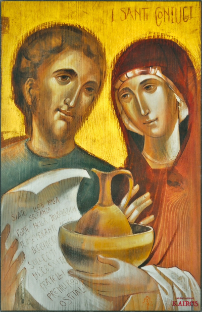 Icona religiosa di Aquila e Priscilla